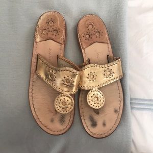 Women’s size 7, Gold Jack Rogers!
